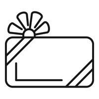 Navidad regalo caja icono contorno vector. cerrado oferta paquete o empaquetar vector