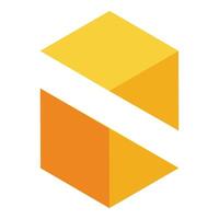 Yellow cube tower icon isometric vector. Wood education vector