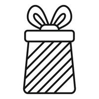 Golden gift box icon outline vector. Offer object vector