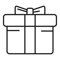 Coupon gift box icon outline vector. Party luxury surprise vector
