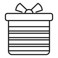 Festive item box icon outline vector. Offer bow deal vector