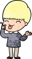 cartoon boy sticking out tongue png