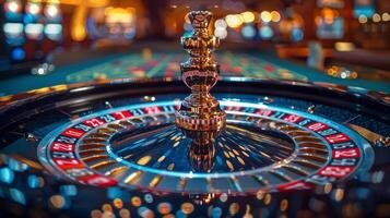 AI generated Close Up of Casino Roulette Wheel photo