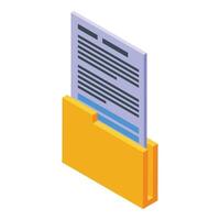 Treatment history folder icon isometric vector. Past case vector