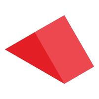 Red plastic roof icon isometric vector. Children construction vector