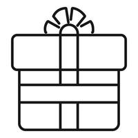 Parcel gift box icon outline vector. Festive item vector