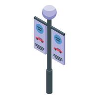 Street pillar add icon isometric vector. Auto dealer vector