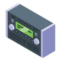 Car control center icon isometric vector. Loud radio player vector