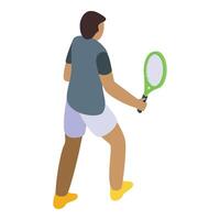 Splash tennis player icon isometric vector. Court game vector