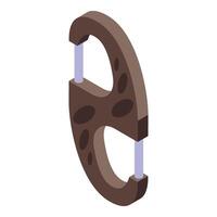 Brown carbine icon isometric vector. Clasp climbing vector