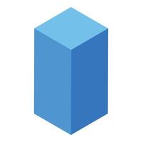 Blue block toy icon isometric vector. Game playing vector