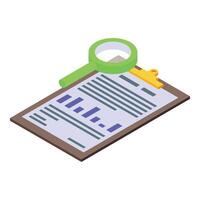 Treatment history clipboard icon isometric vector. Result digital vector