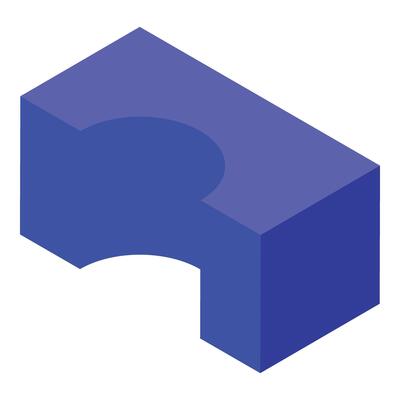 Blue puppet education icon isometric vector. Kid block