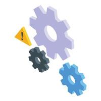 Gear marketing solution icon isometric vector. Data document vector