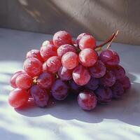 AI generated Bunch of Grapes on Table photo