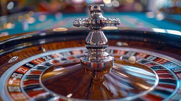 AI generated Close Up of Casino Roulette Wheel photo