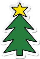 autocollant d'un sapin de noël dessin animé mignon png