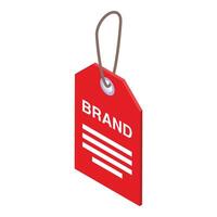 Brand price tag icon isometric vector. Team work vector