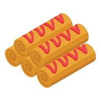 Sweet jelly pancake icon isometric vector. Food menu vector