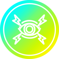 mystic eye circular icon with cool gradient finish png