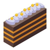 Napoleon cake cream icon isometric vector. Sweet chocolate vector