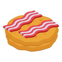 Bacon pancake icon isometric vector. Menu breakfast vector