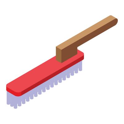 Handle cleaning brush icon isometric vector. Web furniture
