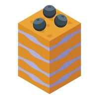 Blueberry napoleon cake icon isometric vector. Pastry cream vector