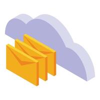 Data cloud mail icon isometric vector. Marketing tools vector