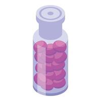 Capsule bottle icon isometric vector. Drink medical detox vector