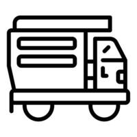 Mining car tipper icon outline vector. Cargo mining digger vector