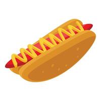 Hot dog food icon isometric vector. New york city vector