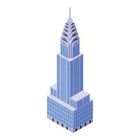 Skyline new york building icon isometric vector. Landmark subway vector