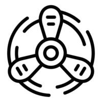 Rotation fan icon outline vector. Device spinner vector