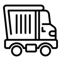 Dispatch road load icon outline vector. Truck container vector