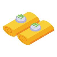 Roll pancake icon isometric vector. Menu breakfast vector