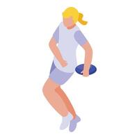 Field player run icon isometric vector. Holding sport vector