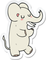 adesivo di un elefante cartone animato png