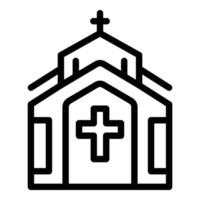 Christian church icon outline vector. Catholic person mass vector