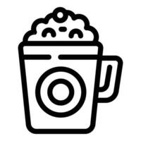 Hot chocolate cup icon outline vector. Warm beverage on ice rink vector
