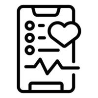 Phone mobile heartrate icon outline vector. Mask treatment vector