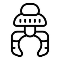 Arm robotic icon outline vector. Stick arcade reacher vector
