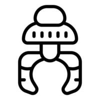 Arm robotic icon outline vector. Stick arcade reacher vector