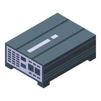 Charge inverter icon isometric vector. Power source battery vector