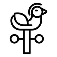 Cock bird indicator icon outline vector. Pinwheel toy vector