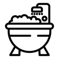 Daily bath tube care icon outline vector. Female and male care vector