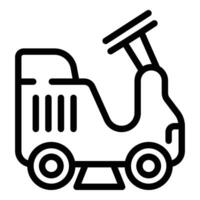 Power floor scrubber icon outline vector. Professional cleaning equipment vector