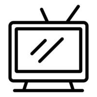 Daily routine tv set icon outline vector. Watch work day vector