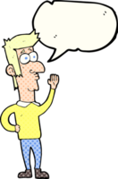 hand drawn comic book speech bubble cartoon man waving png