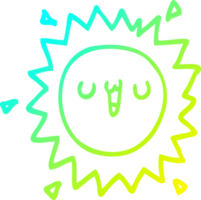 cold gradient line drawing of a cartoon sun png